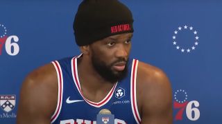 Joel Embiid at the 2023 Media Day 