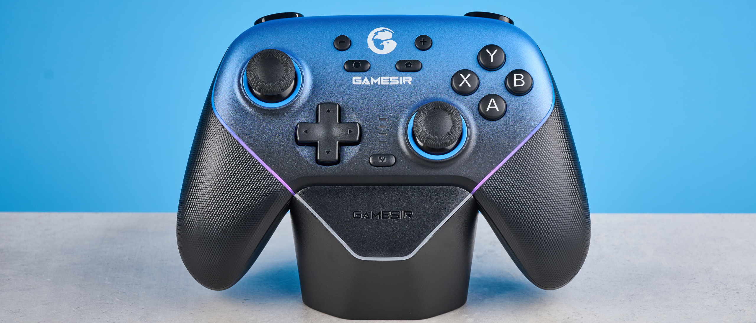A gradient blue GameSir Super Nova wireless gaming controller
