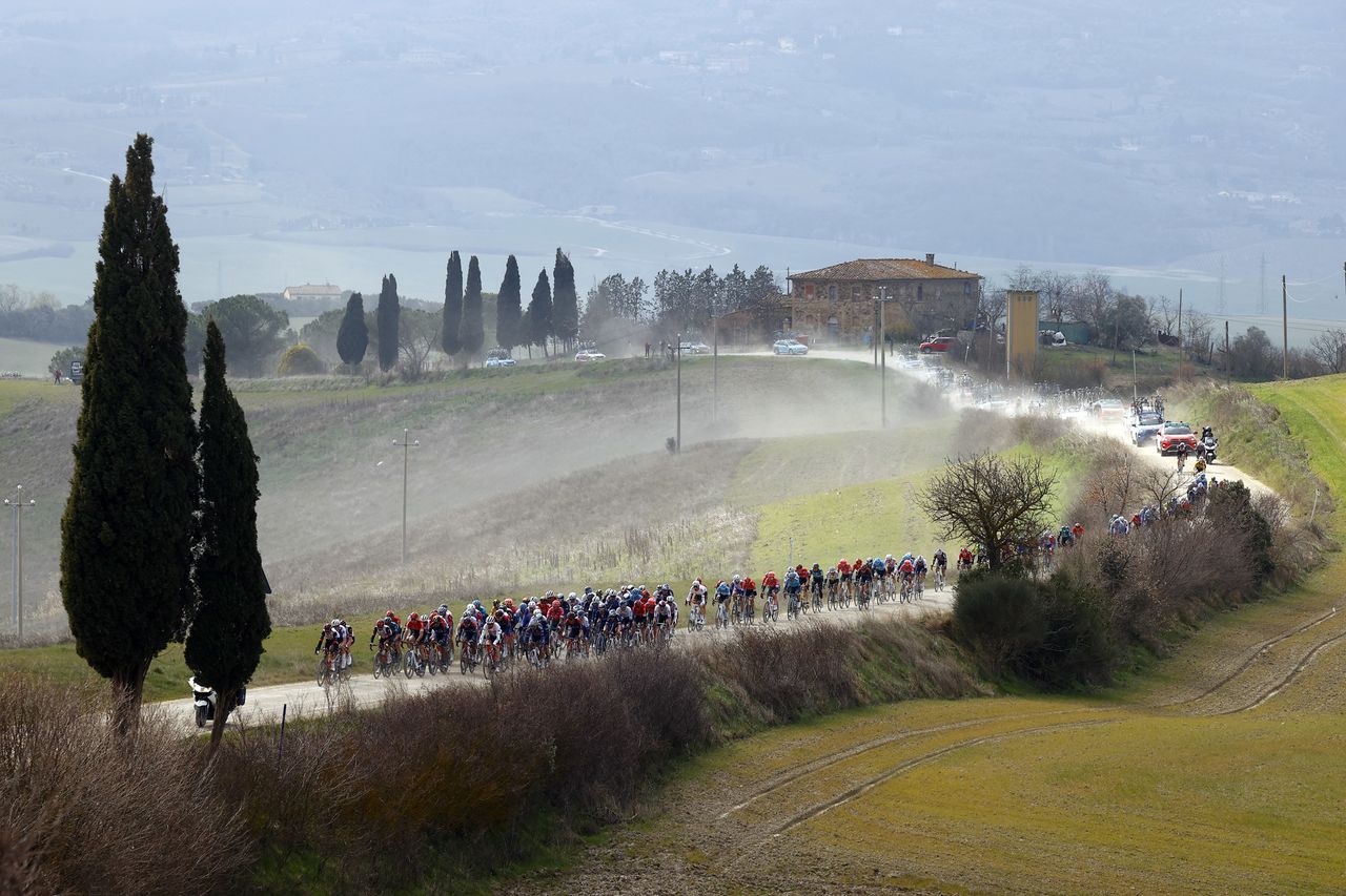 Strade Bianche 2022 16th Edition Siena Siena 184 km 05032022 Scenery Peloton photo Luca BettiniSprintCyclingAgency2022