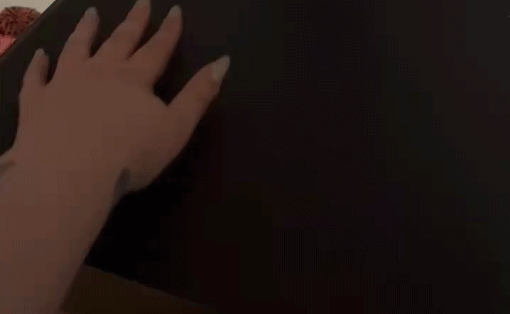 A gif of me demonstrating the touch-activated lighting on the desk