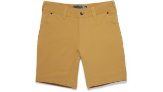 Chrome Industries Folsome 2.0 Mid shorts in mustard yellow on a white background