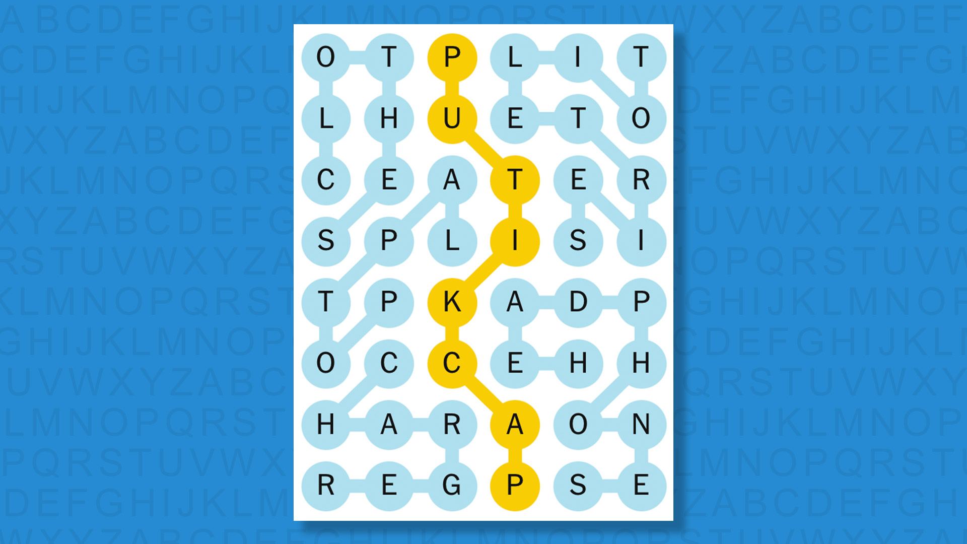 NYT Strands answers for game 585 on a blue background