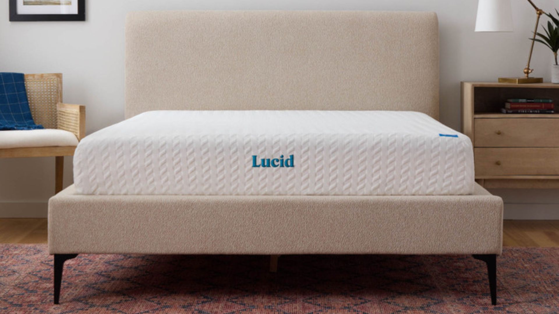 Lucid Memory Foam mattress in a well-lit bedroom