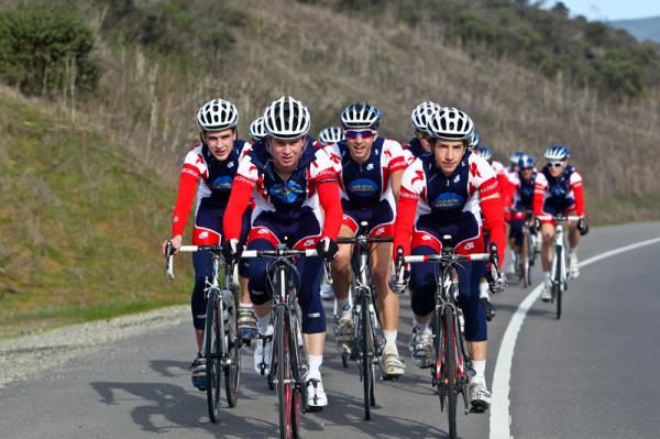 The Whole Athlete-Specialized team trains on the road together.