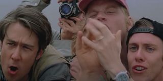Alan Ruck, Philip Seymour Hoffman, and Sean Whalen in Twister