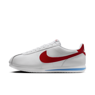 Nike Cortez Leather Men's Shoes - White/varsity Blue/varsity Red - Size 6
