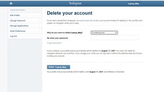 How to delete Instagram account 2023