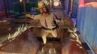 A sheriff falling into a trap in a theme park