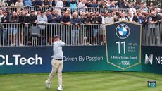 Rory McIlroy tees off at the 11th hole at Wentworth during the 2026 BMW PGA Championship