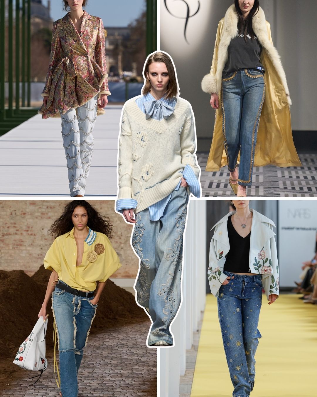 autumn jeans trends 2026 embellished jeans