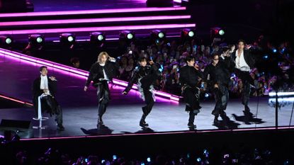 BTS performs during a concert in Seoul.