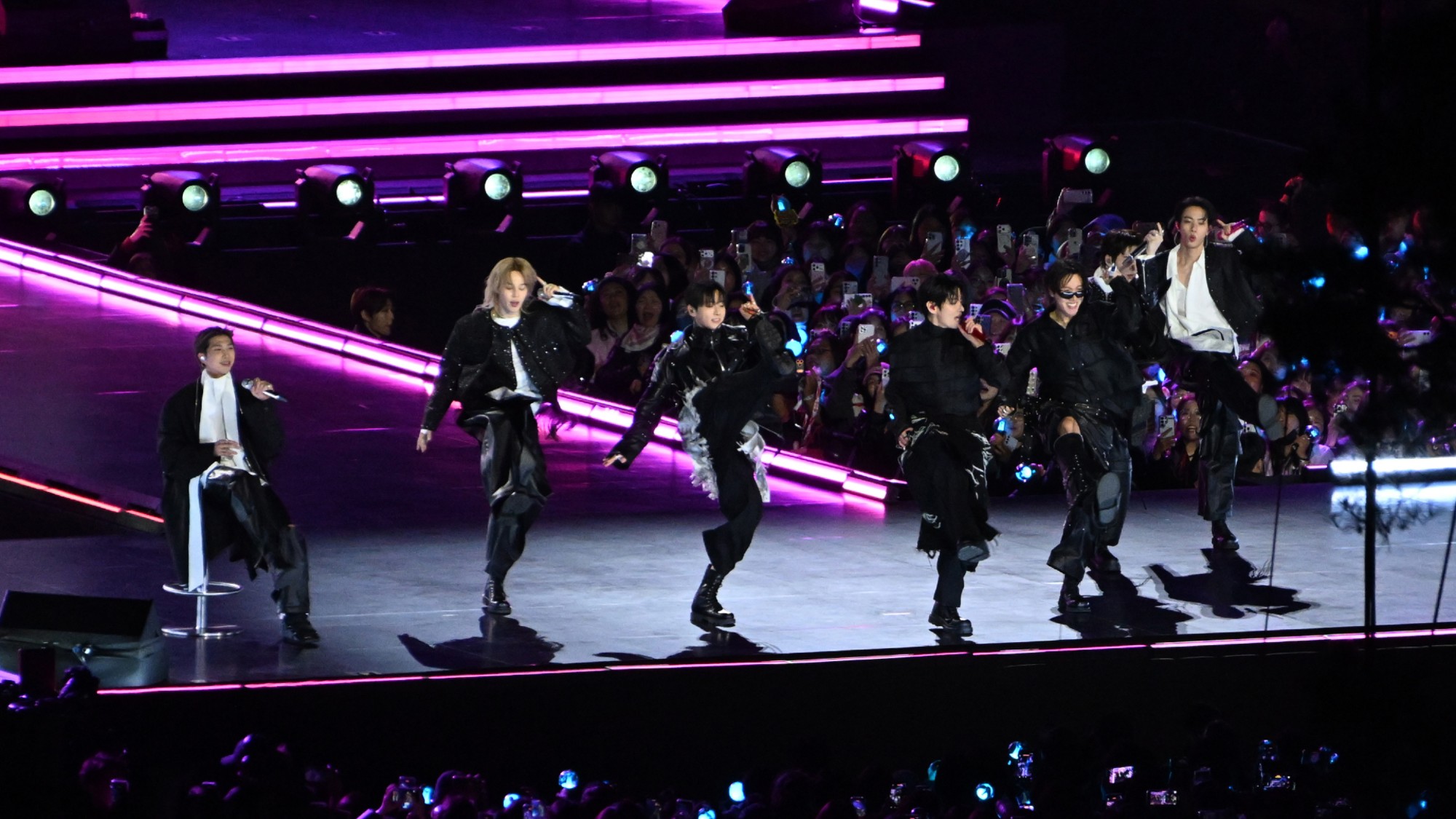 BTS performs during a concert in Seoul. 