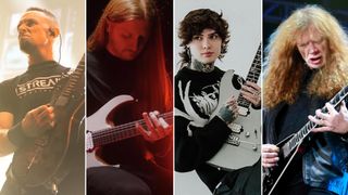 [L-R] Mark Tremonti, Craig “Goonzi” Gowans, Tim Henson and Dave Mustaine