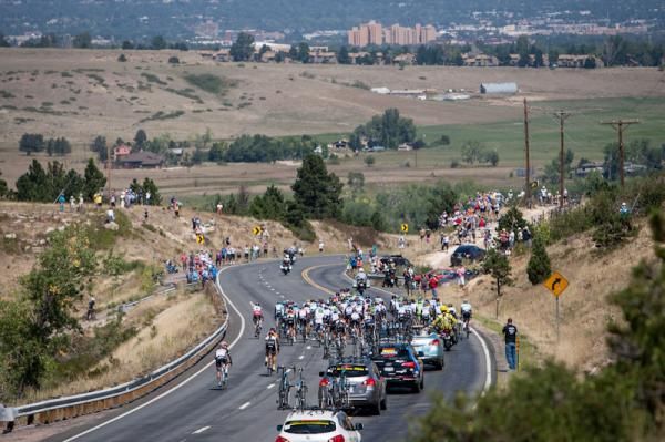 The peloton in action during stage 6 of the 2012 USA Pro Challenge.