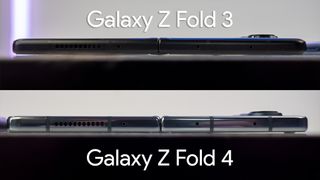Comparing the Galaxy Z Fold 4 and Fold 3 while fully opened to see how each one folds flat