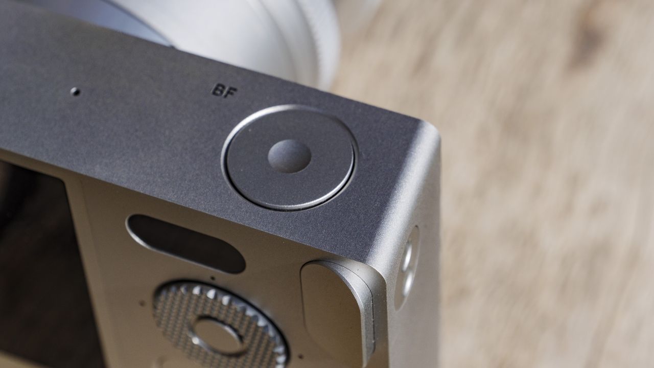 Close up of the Sigma BF camera's shutter button