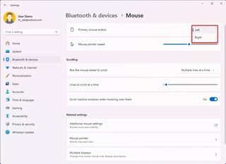 Mouse change right to left setting