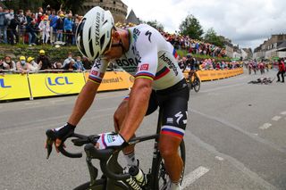 Peter Sagan after his crash on stage 3 of the Tour de France