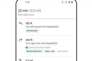 Google Maps has added detail to its cycling routes