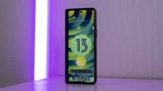 Android 13 logo on the Samsung Galaxy Z Fold 3