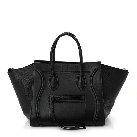Celine Grained Calfskin Medium Phantom Luggage Black