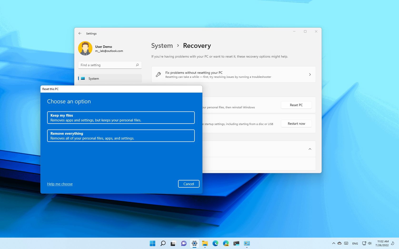 how to reset my windows 11 laptop