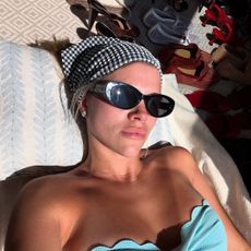 Sofia Richie Grainge wears Hunza G's gingham collection during vacation in south of France