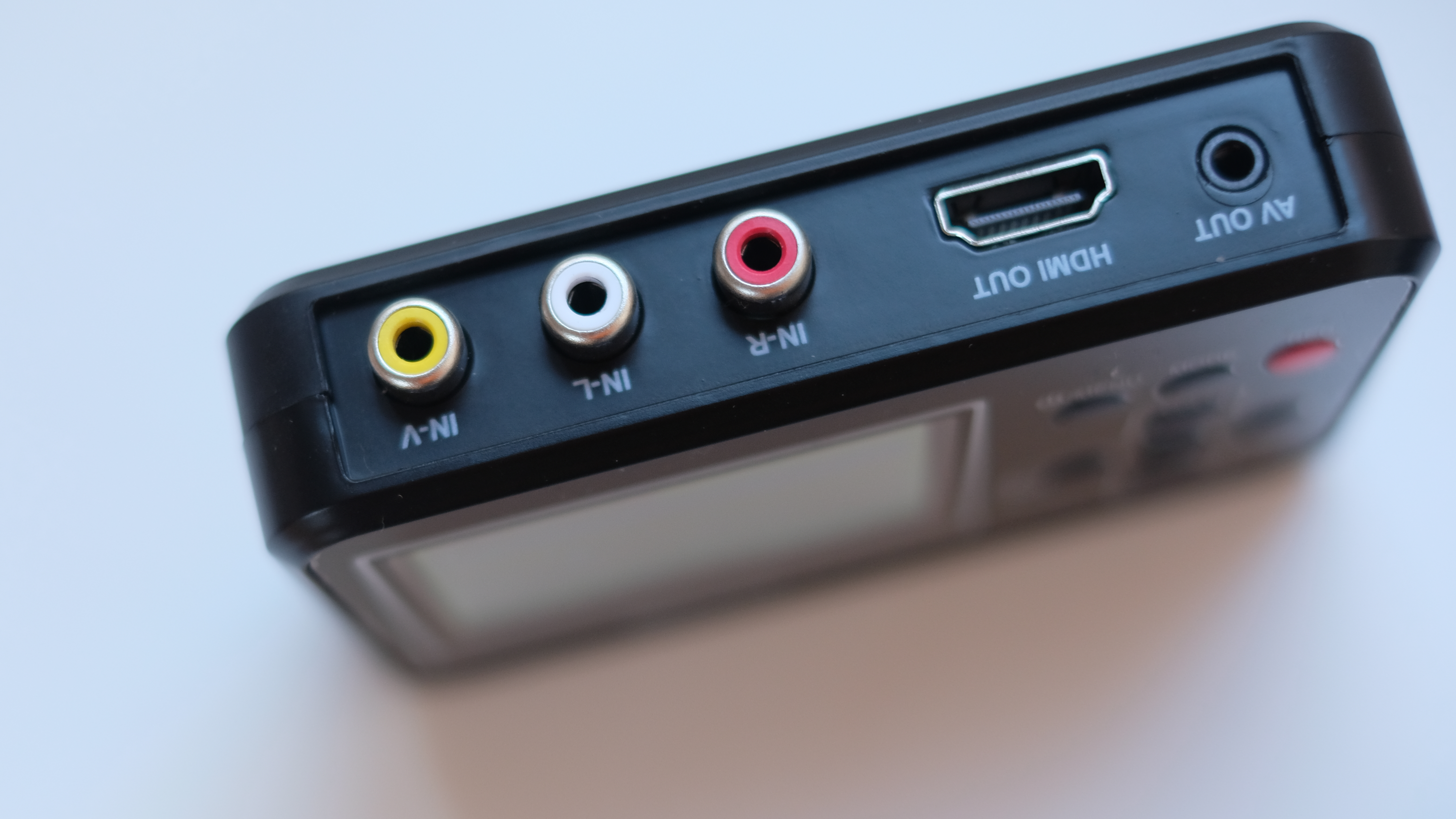 Photograph of DigitNow Full Media Recorder with RCA, HDMI and AV ports visible