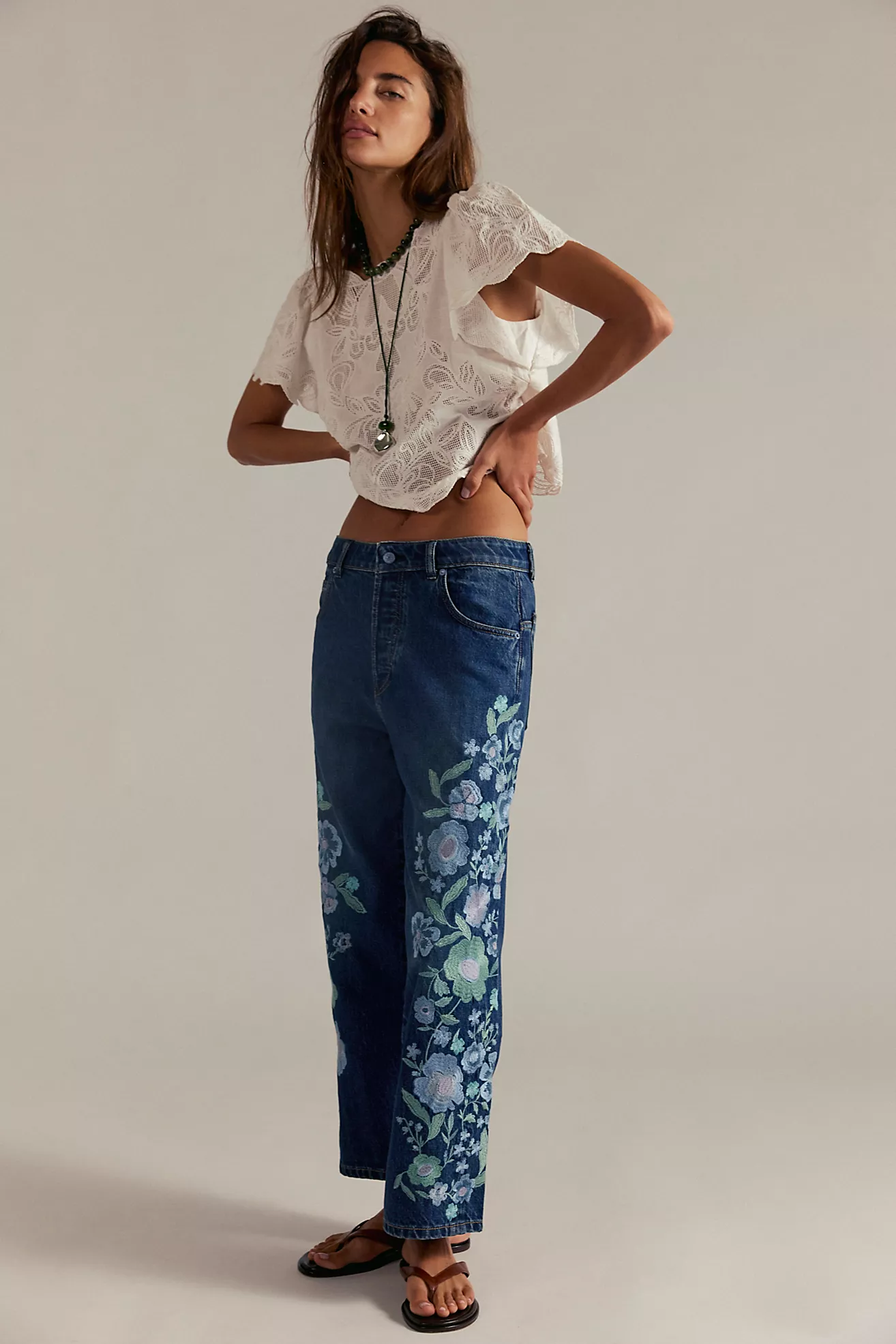 We the Free Willow Floral Embroidered Jeans