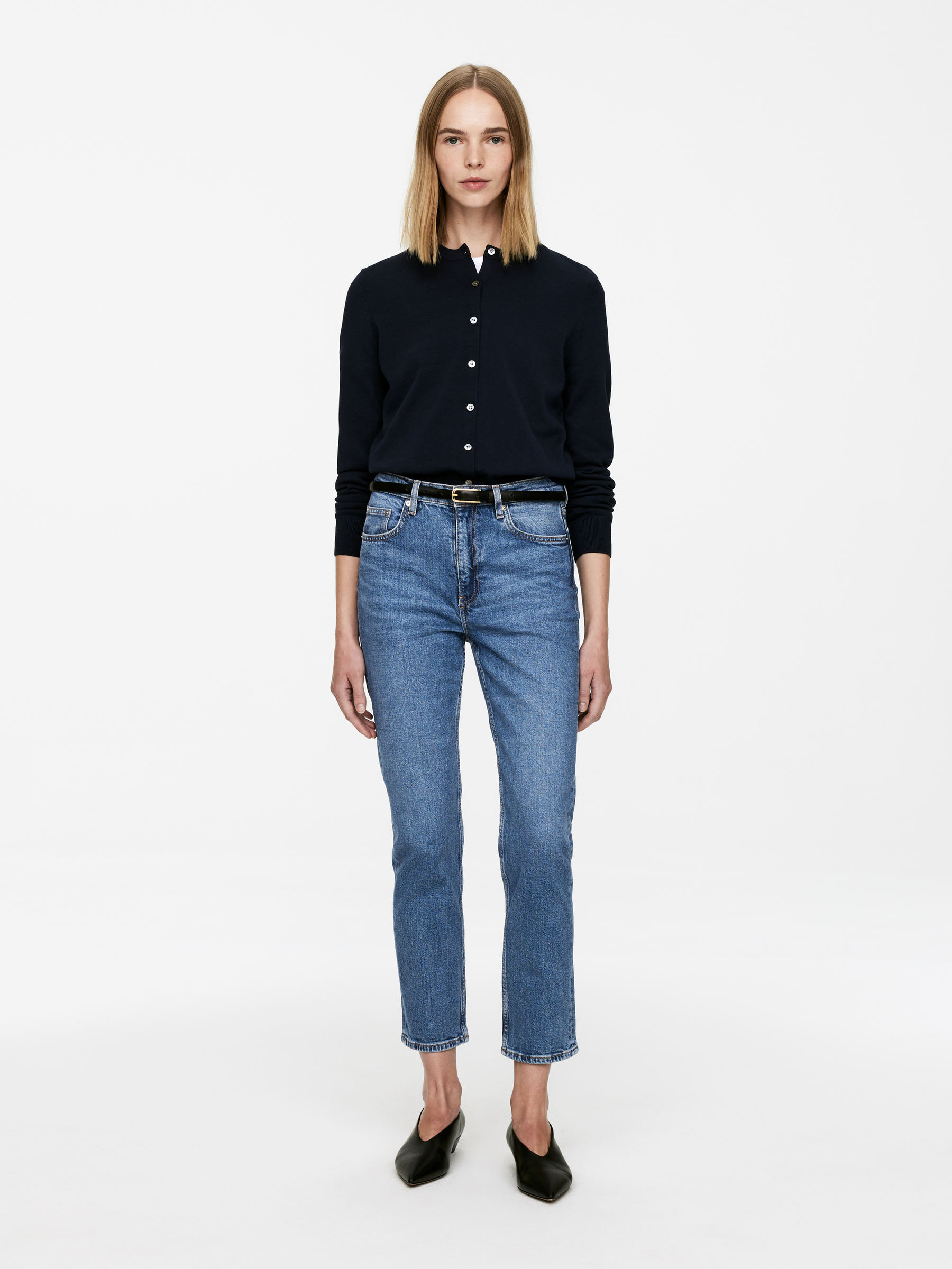 Jade Cropped Slim Jeans 
 Blue 
 Women 
 Arket Gb