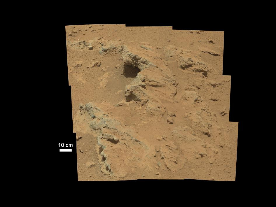 Remnants of Ancient Streambed on Mars