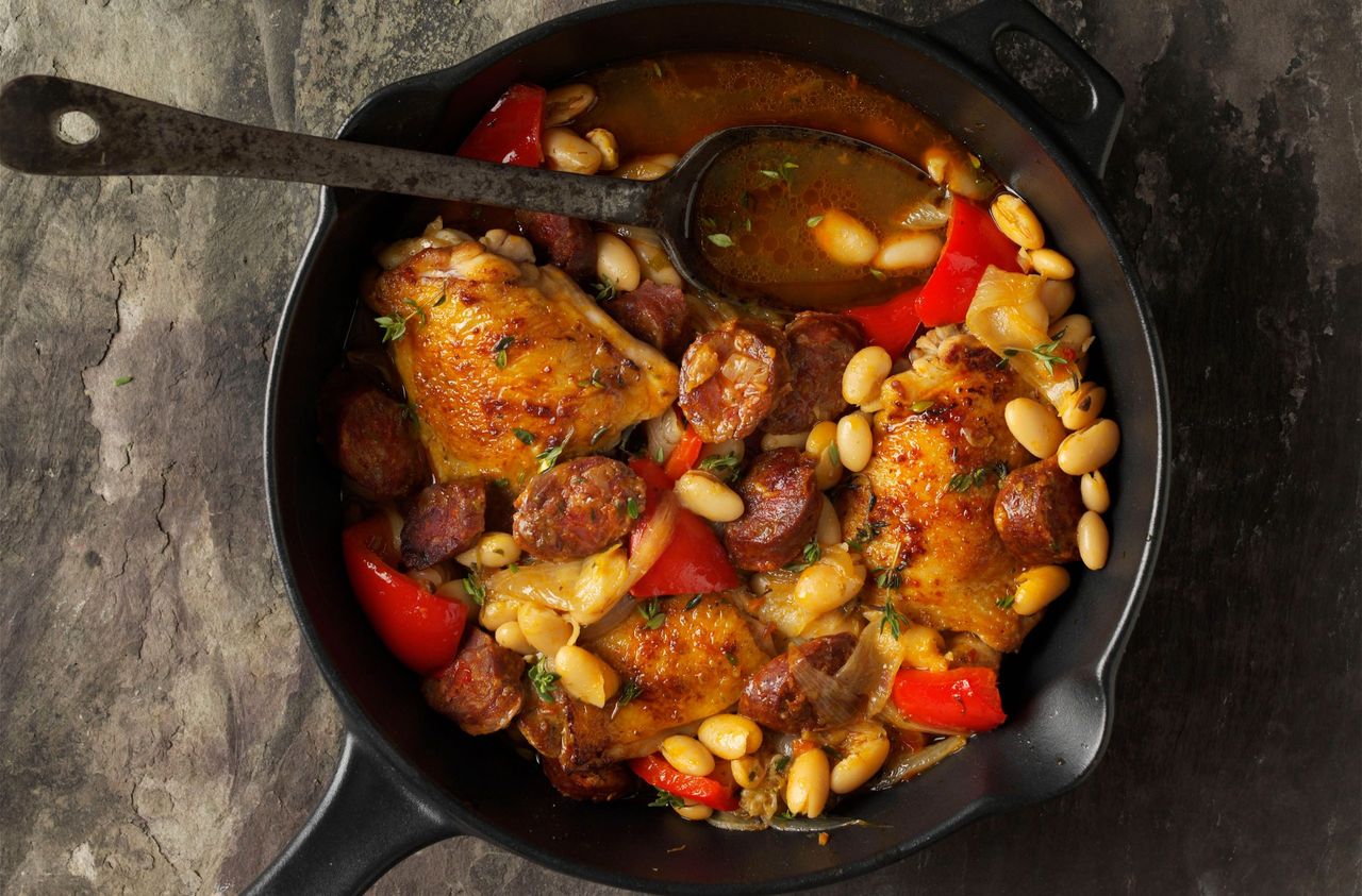 spanish chicken with beans