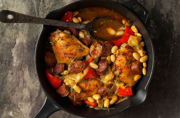 spanish chicken with beans