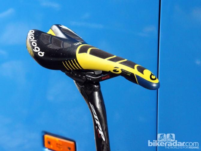 Custom finished Prologo saddles for the Tinkoff-Saxo team, complete with grippy CPC appliques