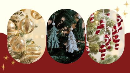 composite of three different types of christmas decorations