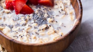 Porridge with strawberries and chia seeds