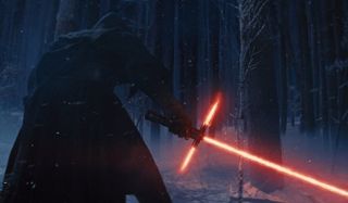 Kylo Ren with lightsaber the force awakens