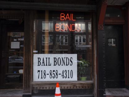 A bail bonds sign