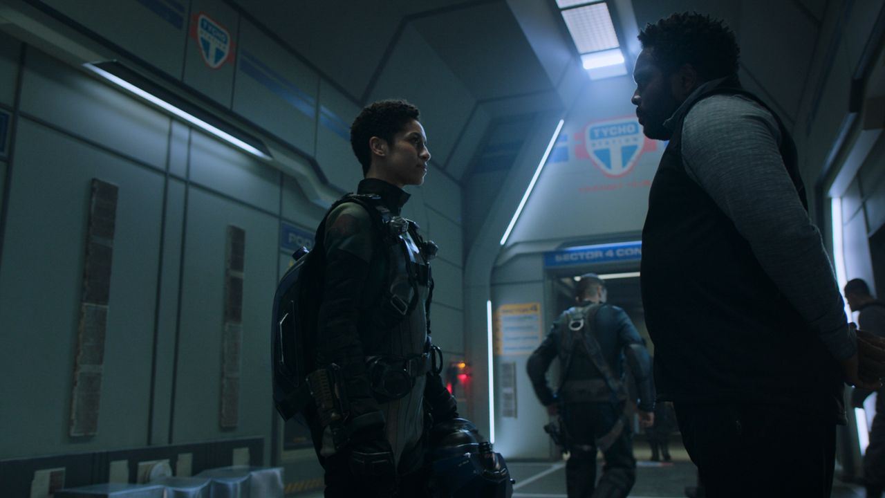 Dominique Tipper and Chad L. Coleman in Season 5 of "The Expanse" on Amazon Prime Video.