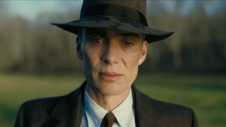 A close-up of Cillian Murphy as J. Robert Oppenheimer in Christopher Nolan's Oppenheimer, one of the best Christopher Nolan movies