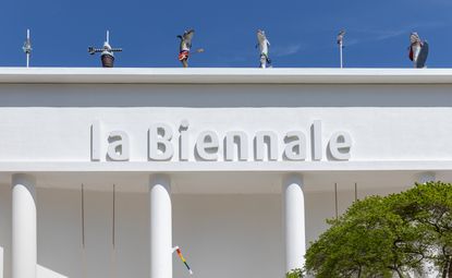 Exterior view of the Central Pavillion in the Giardini at the 59th Venice Biennale