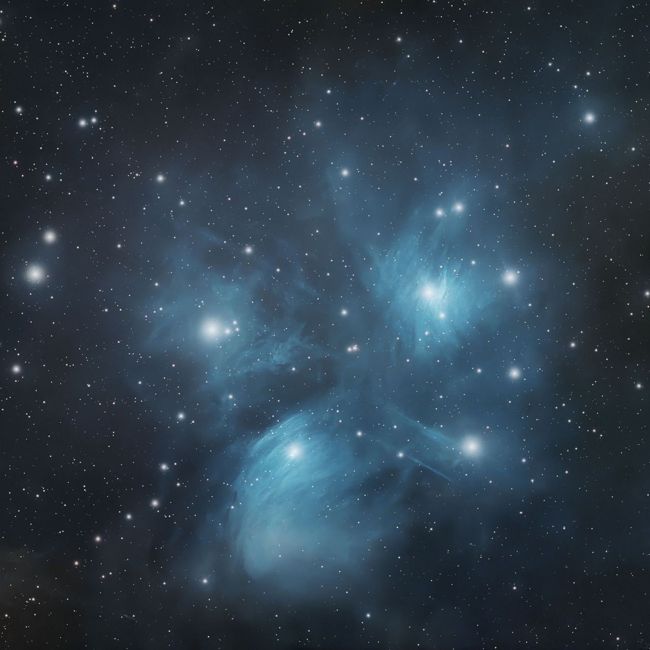 The Pleiades star cluster as imaged by the Vaonis Vespera Pro 2.