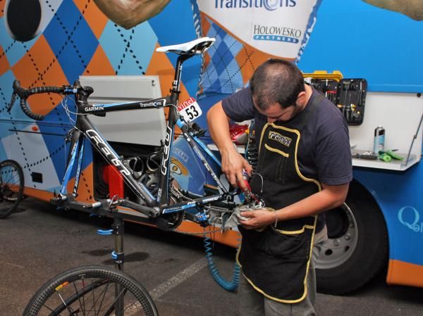 As extra insurance, Inaki Goiburu squirts a bit of WD-40 to remove any lingering bits of water then follows with proper oil or grease at all critical points.