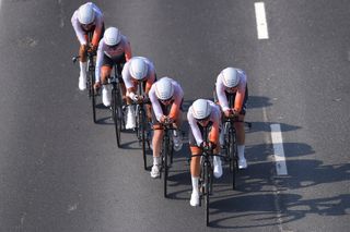 The Rabo Liv team during the team time trial