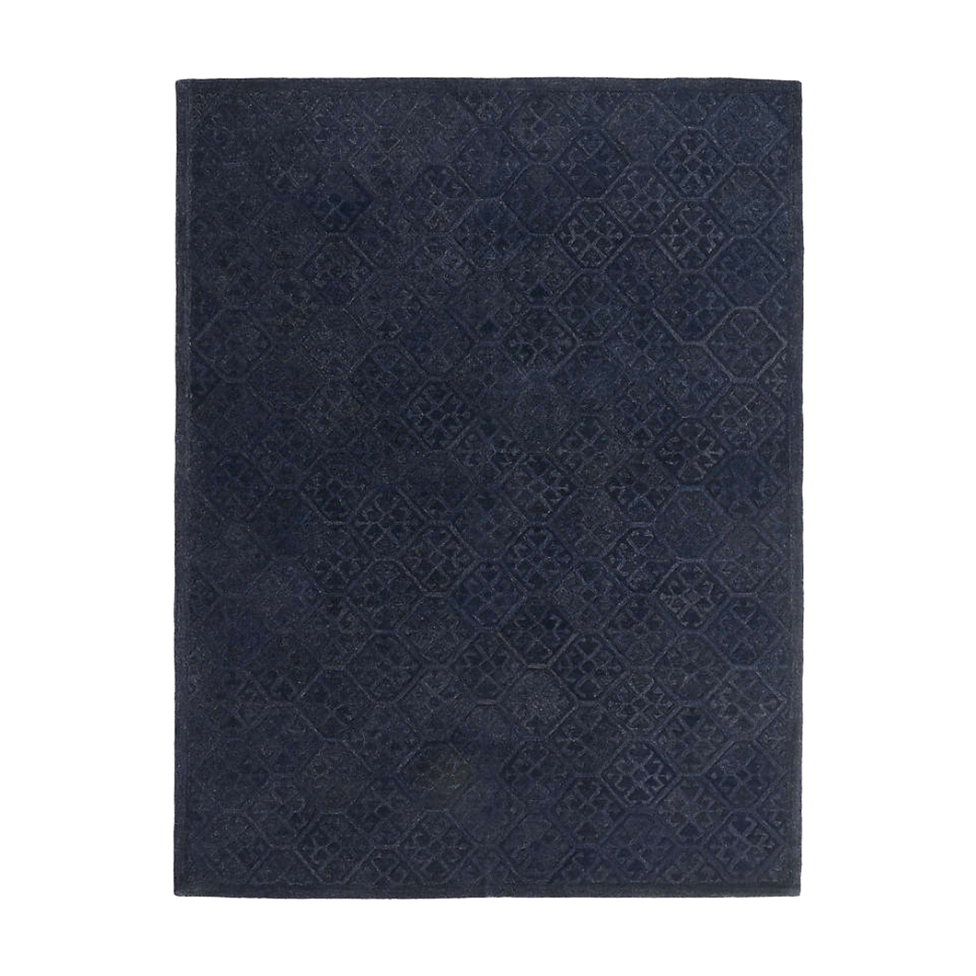 Crate &amp;amp; Barrel, Valencia Wool Handwoven Navy Blue Area Rug 8'x10'