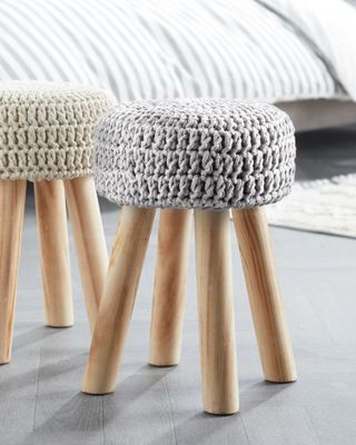 Aldi grey knitted stool