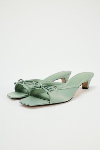 Zara Heeled Mules With Bow