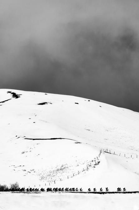 I don't know if I'll ever see anything quite like this again - the peloton on Mont Cenis during the Giro.
