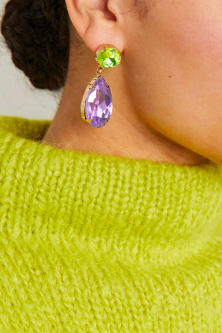 Digital Lavender Color Trend 2023 | Roxanne Assoulin Hip Hop But Not gold-tone crystal earrings