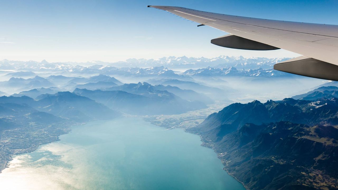 Blinds open during a flight